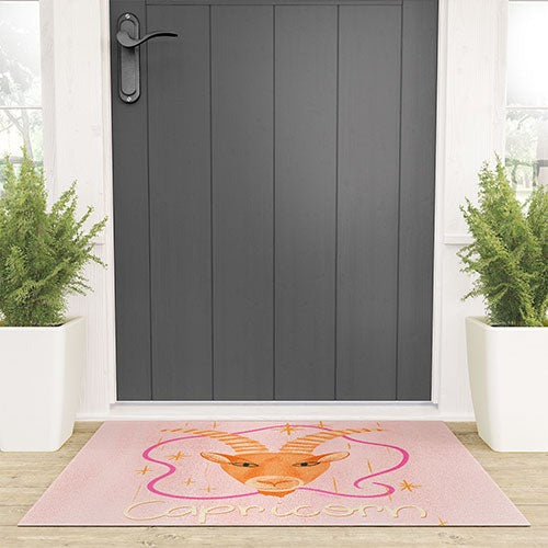 Little Om Zodiac Sign Capricorn Welcome Mat