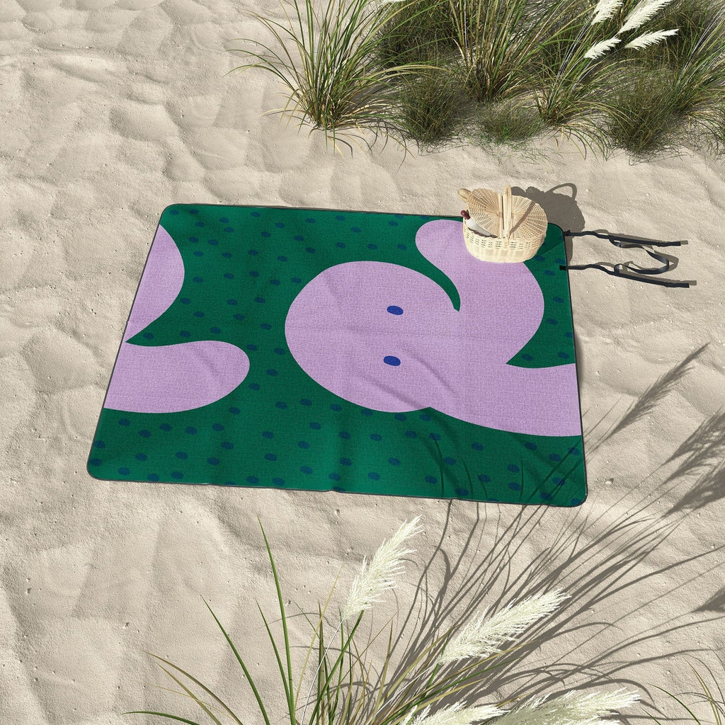 Camilla Foss Pebbles and Rabbit Picnic Blanket