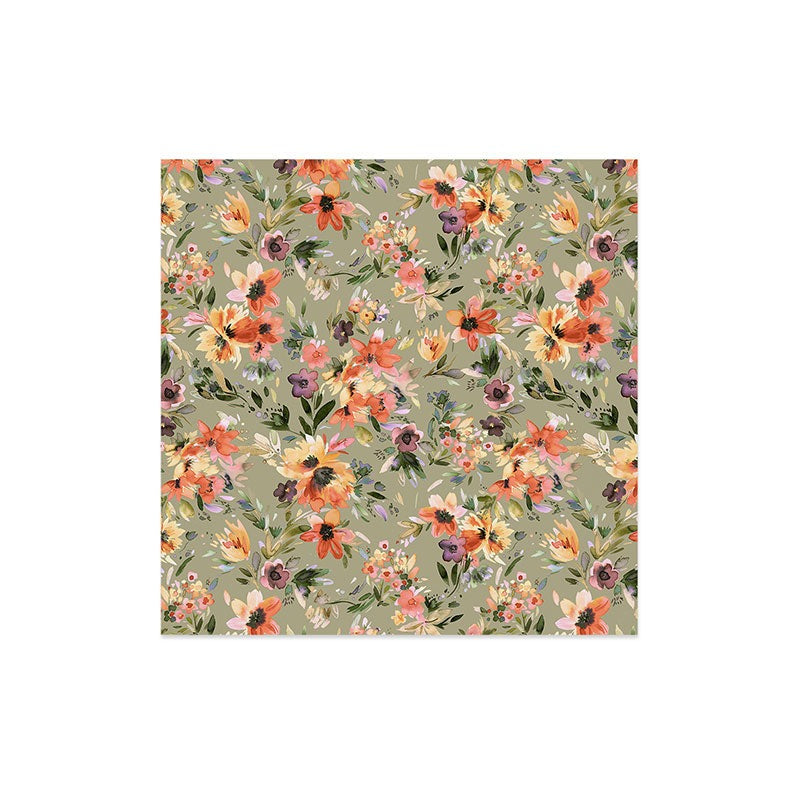 Ninola Design Botanic Retreat Floral Oleander Whimsical Teal Green Art Print