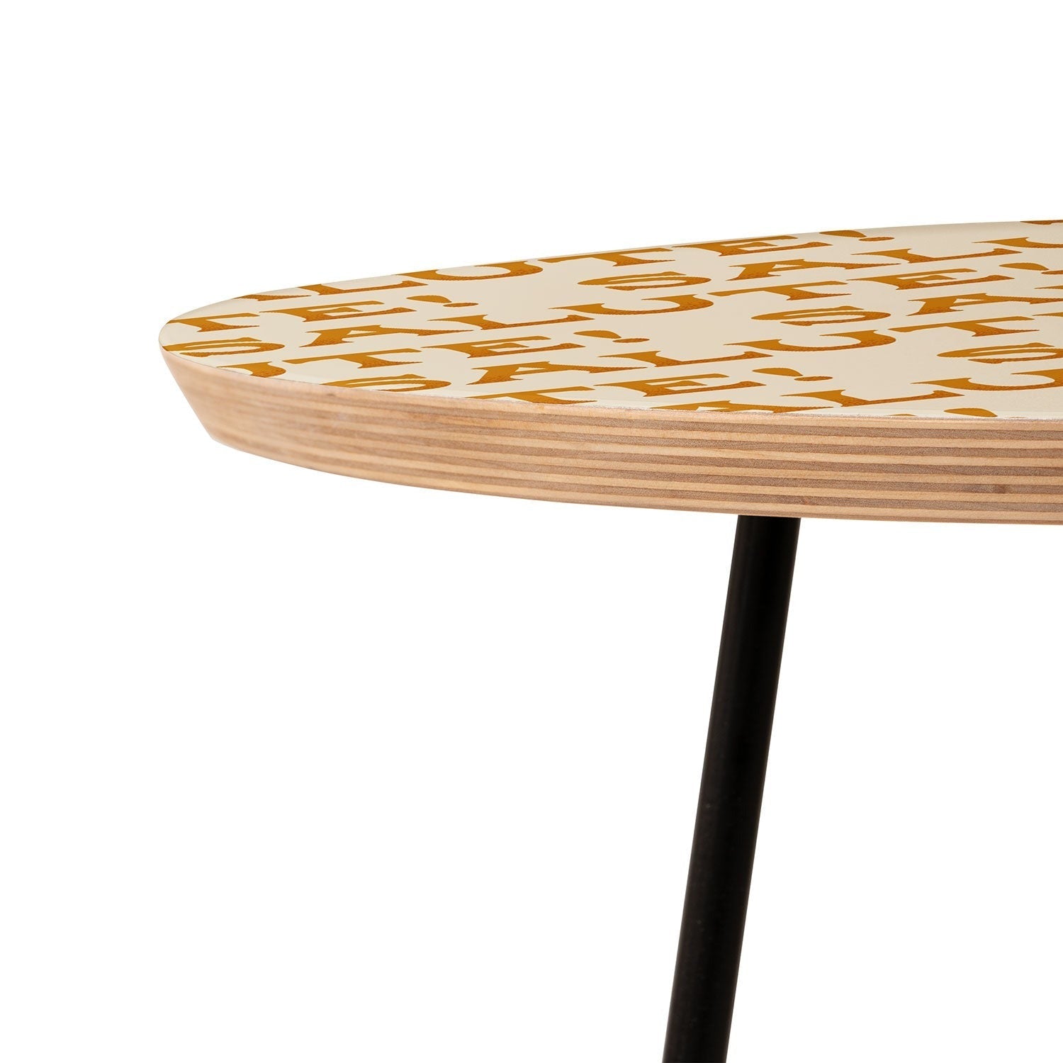 Jessica Molina Salute Gold Pattern on Cream Round Side Table
