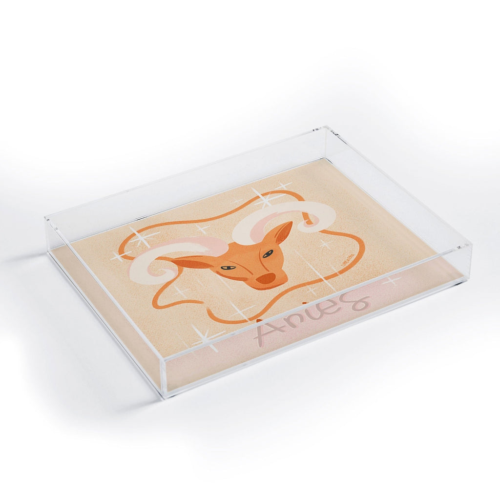 Little Om Zodiac Signs Aries Acrylic Tray