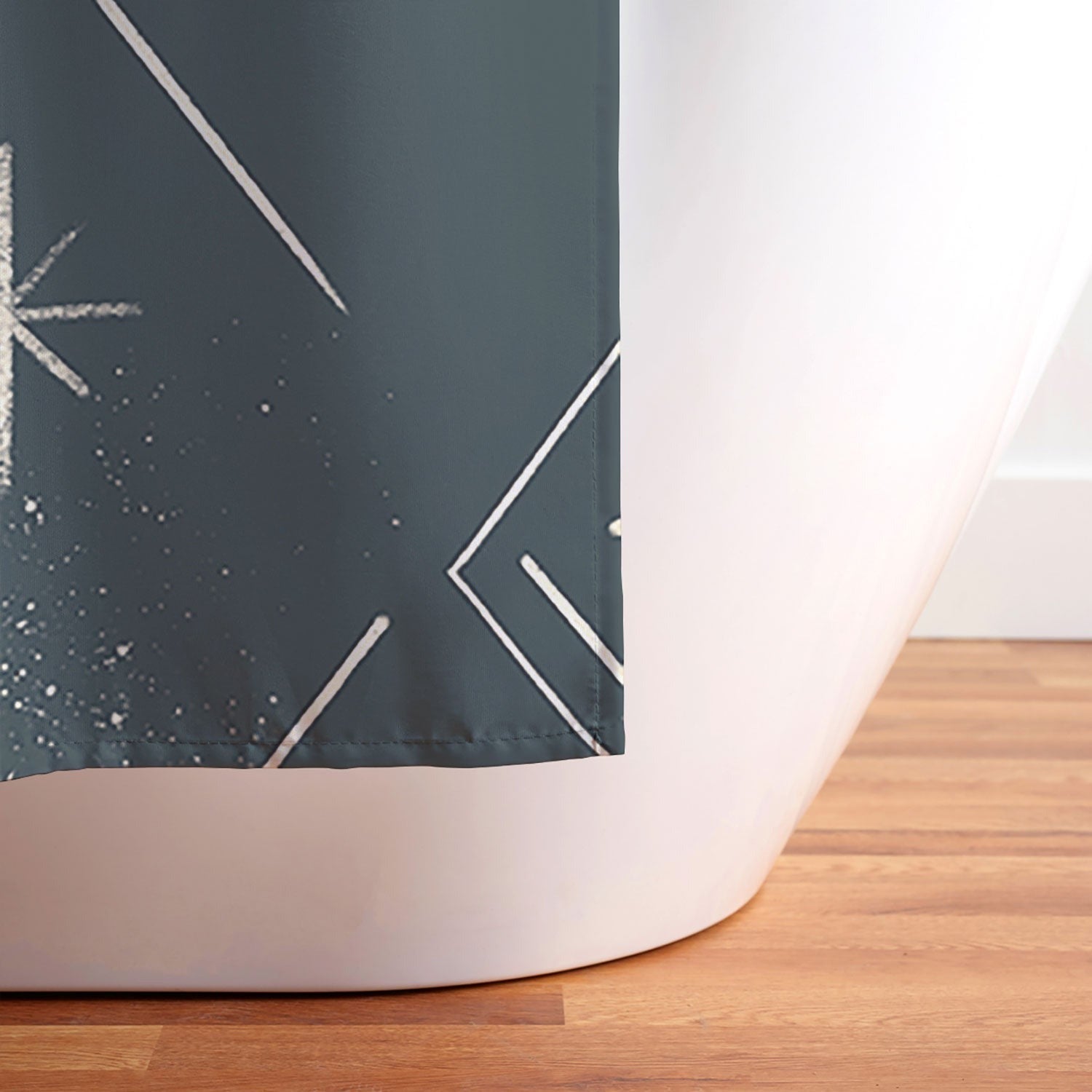 Little Om Starry Web navy Shower Curtain