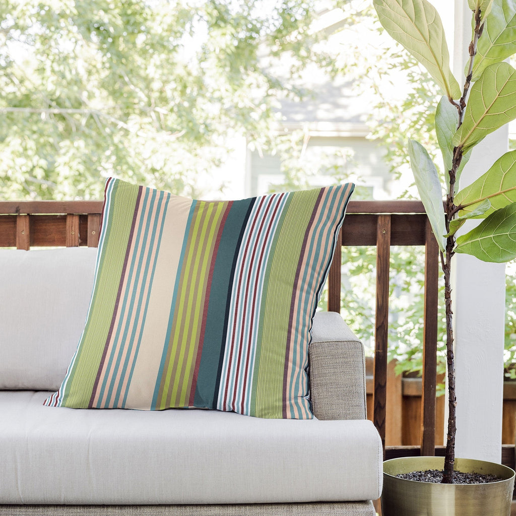 Marta Barragan Camarasa Colorful Stripe Delight Outdoor Throw Pillow