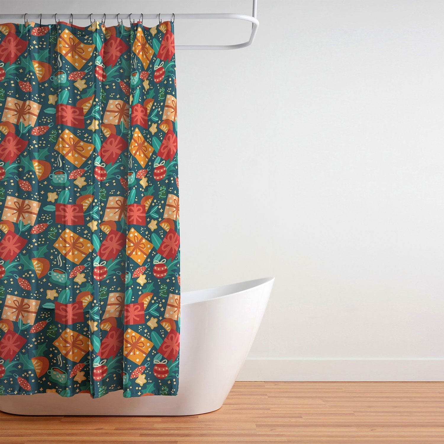 Valeria Frustaci Christmas pattern Shower Curtain
