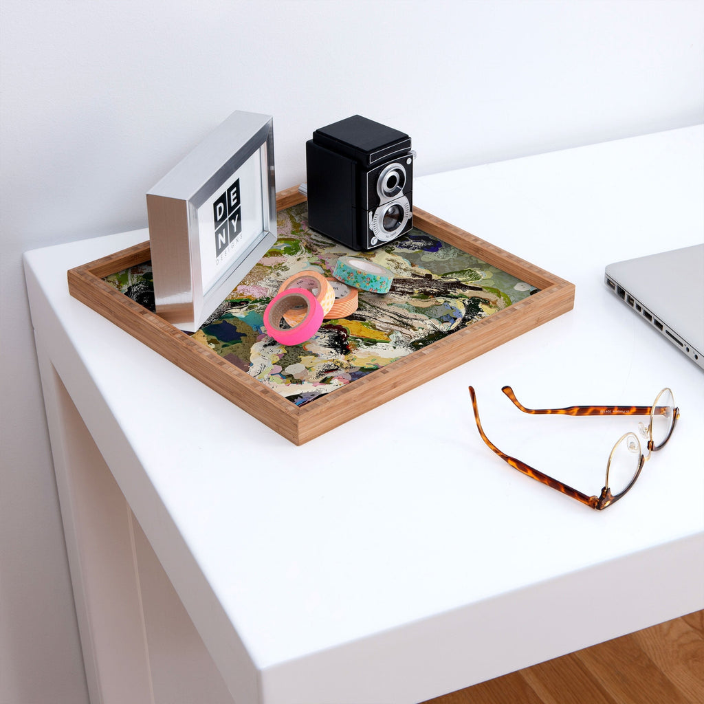 83 Oranges Echoes Beneath the Surface Square Tray