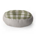 Menina Lisboa Rustic Green Plaid Floor Pillow Round