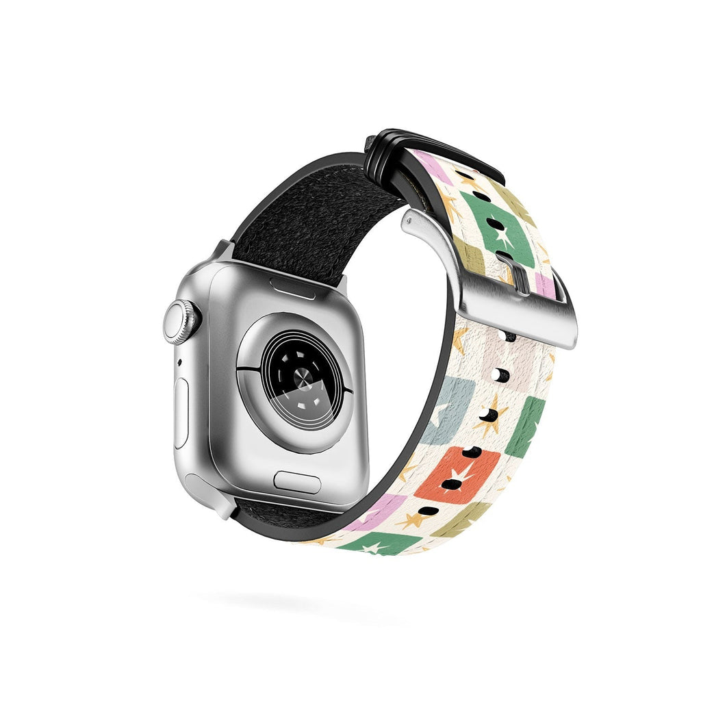 LouBruzzoni Retro Star Block Pattern Apple Watch Band