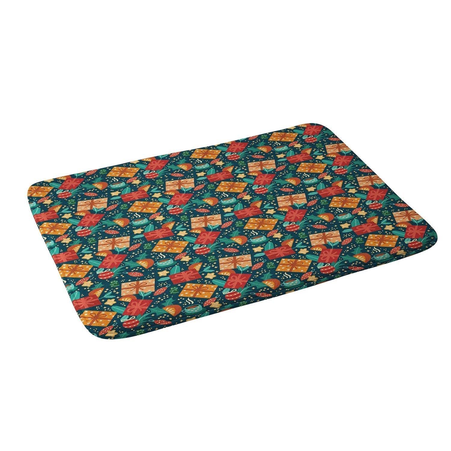 Valeria Frustaci Christmas pattern Memory Foam Bath Mat