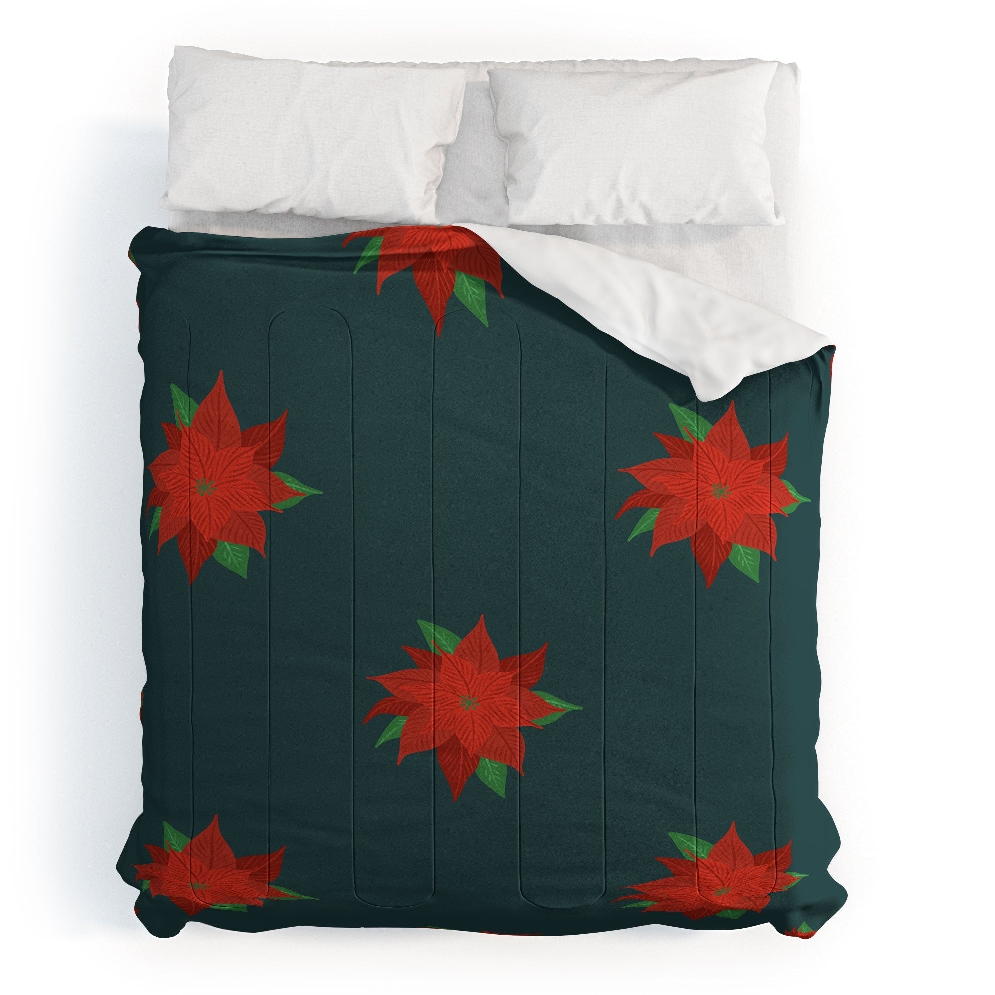 Design by Spark Poinsettia Florals Comforter