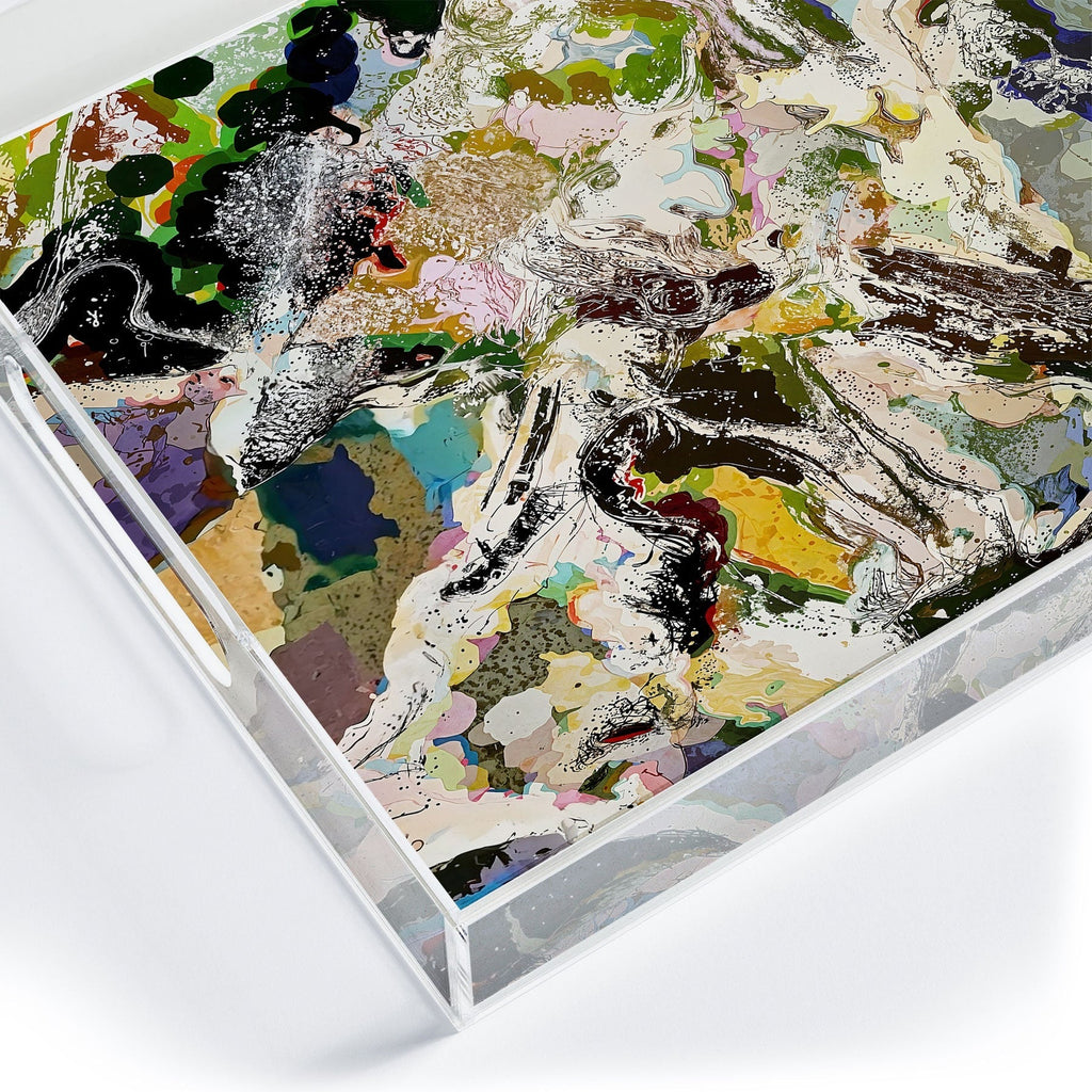 83 Oranges Echoes Beneath the Surface Acrylic Tray