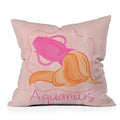 Little Om Zodiac Sign Aquarius Throw Pillow