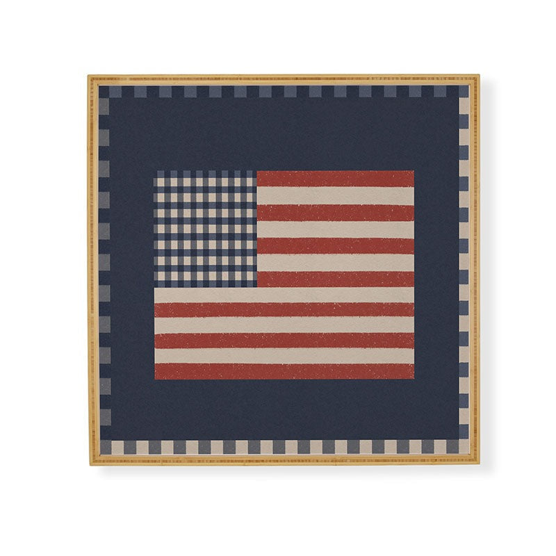 DENY Designs Gingham Flag Framed Wall Art