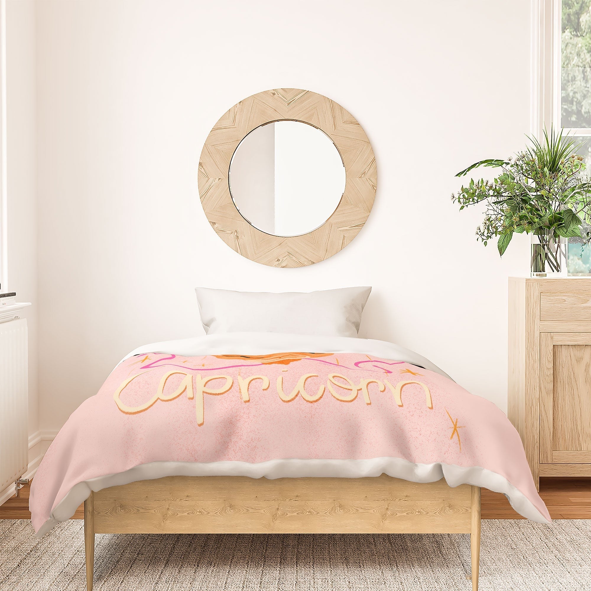 Little Om Zodiac Sign Capricorn Duvet Cover