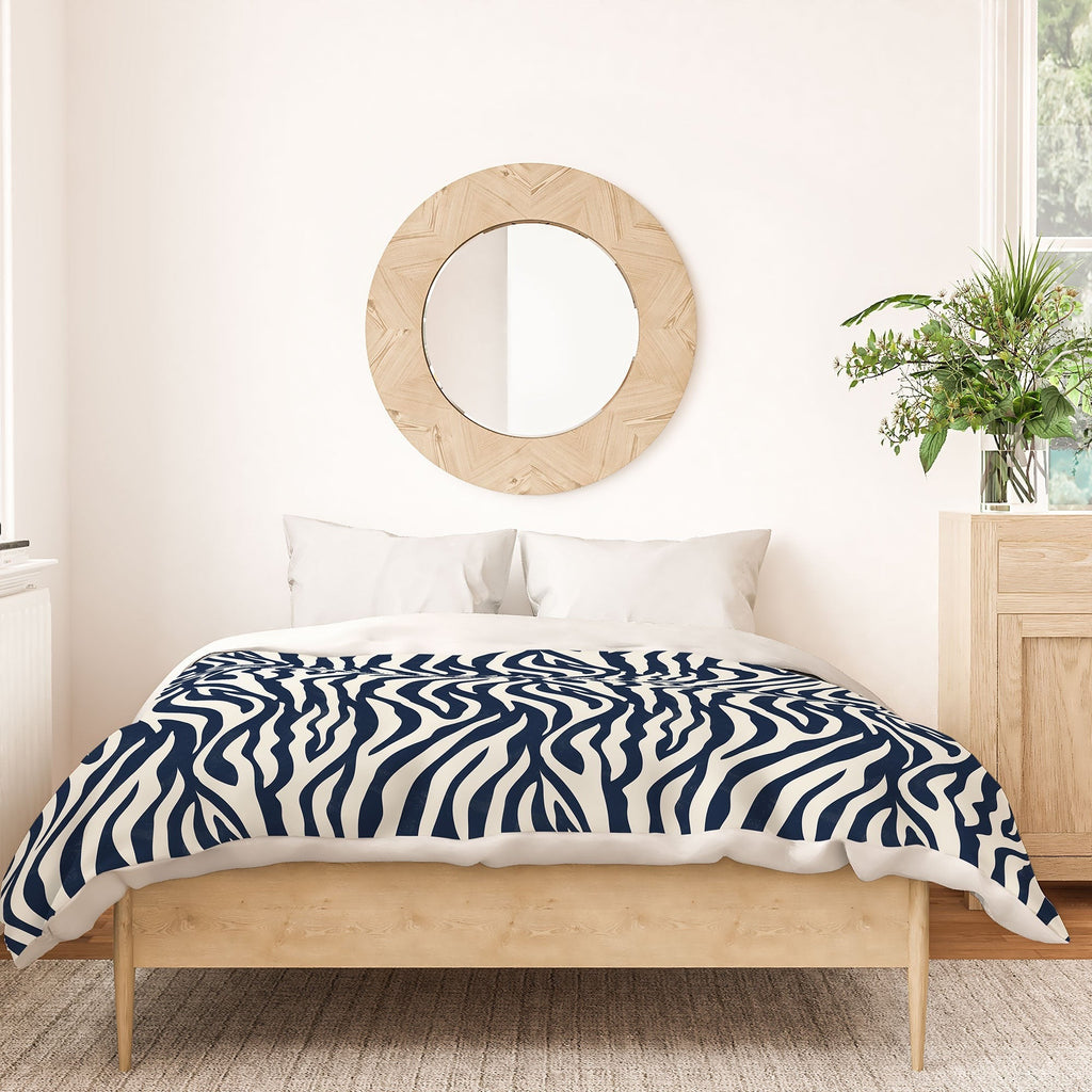 Avenie BR Navy Tiger Stripes Duvet Cover