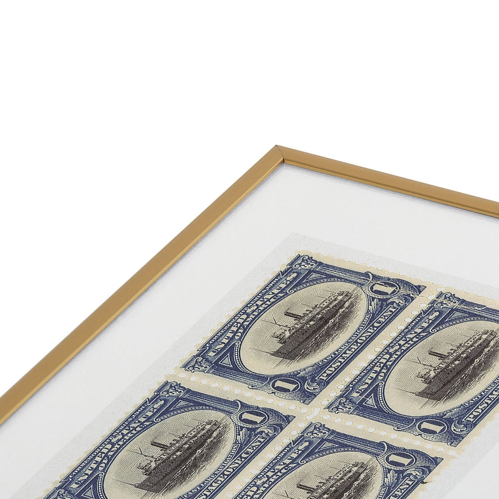 DENY Designs 1901 1c Fast Lake Navigation Stamps Metal Framed Art Print