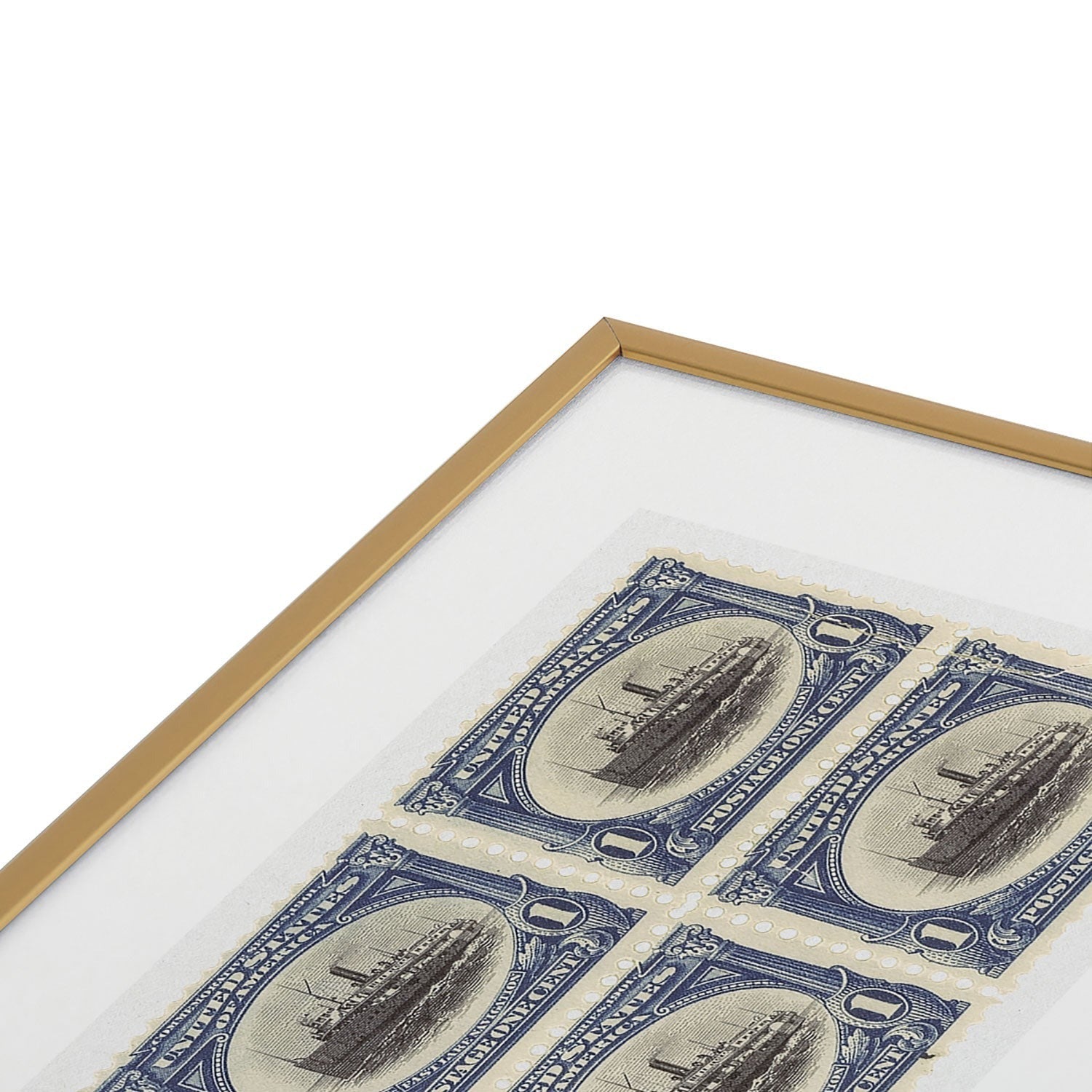 DENY Designs 1901 1c Fast Lake Navigation Stamps Metal Framed Art Print