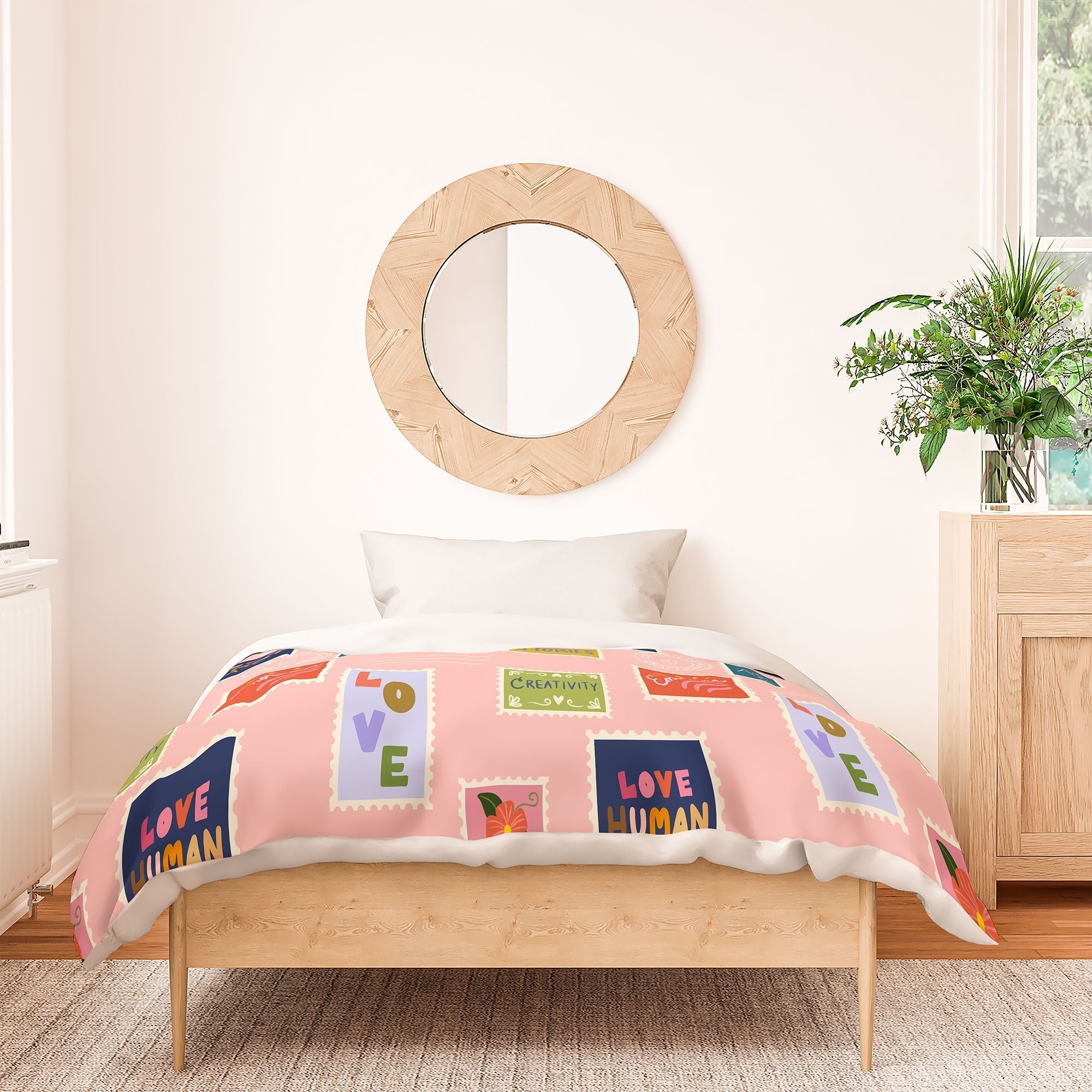 Design by Spark Love Human Made Stamps Duvet Cover