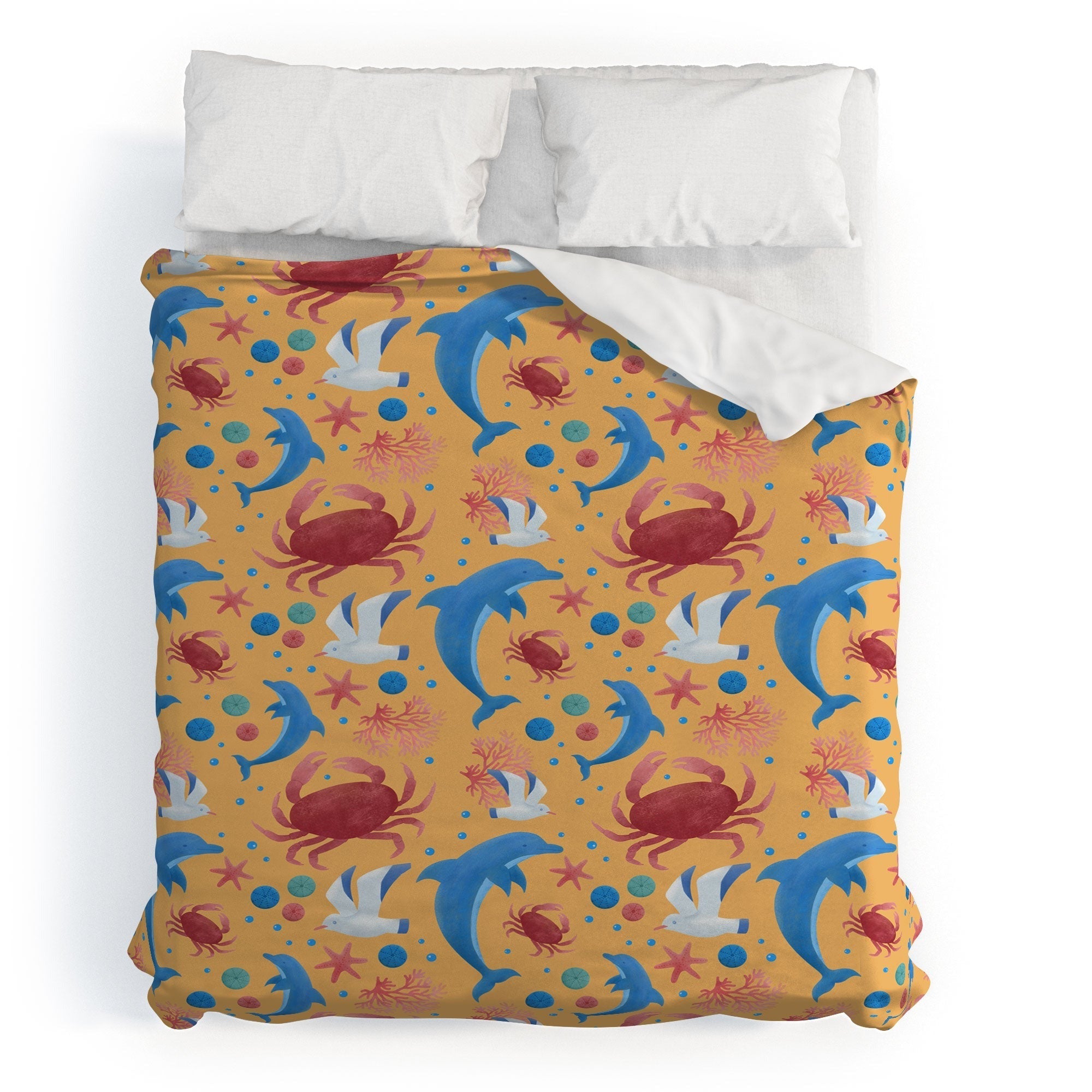Seta Zakian Sailing Sealife yellow Duvet Cover