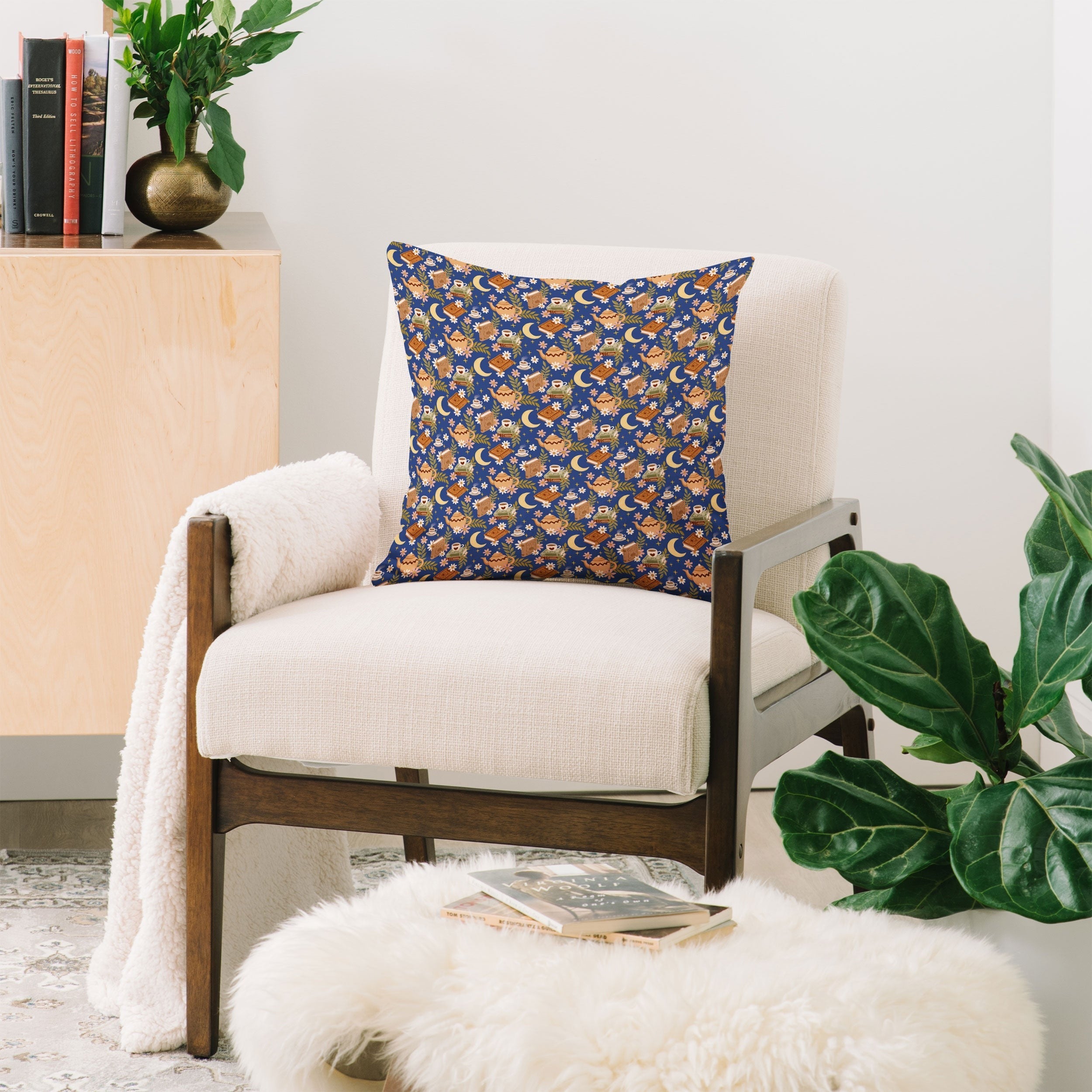 Avenie Moonlit Reading Nook II Throw Pillow