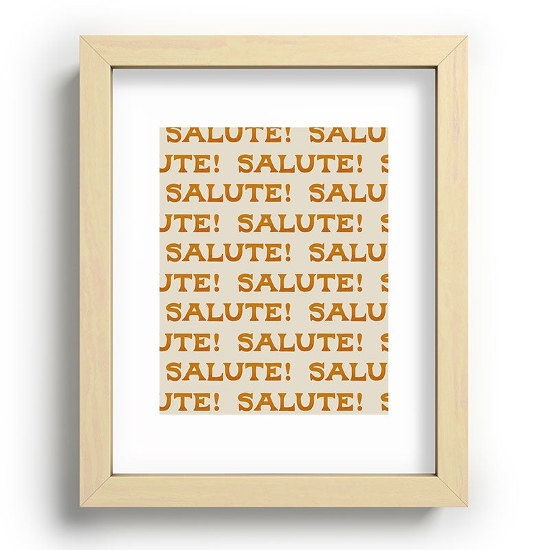 Jessica Molina Salute Gold Pattern on Cream Recessed Framing Rectangle