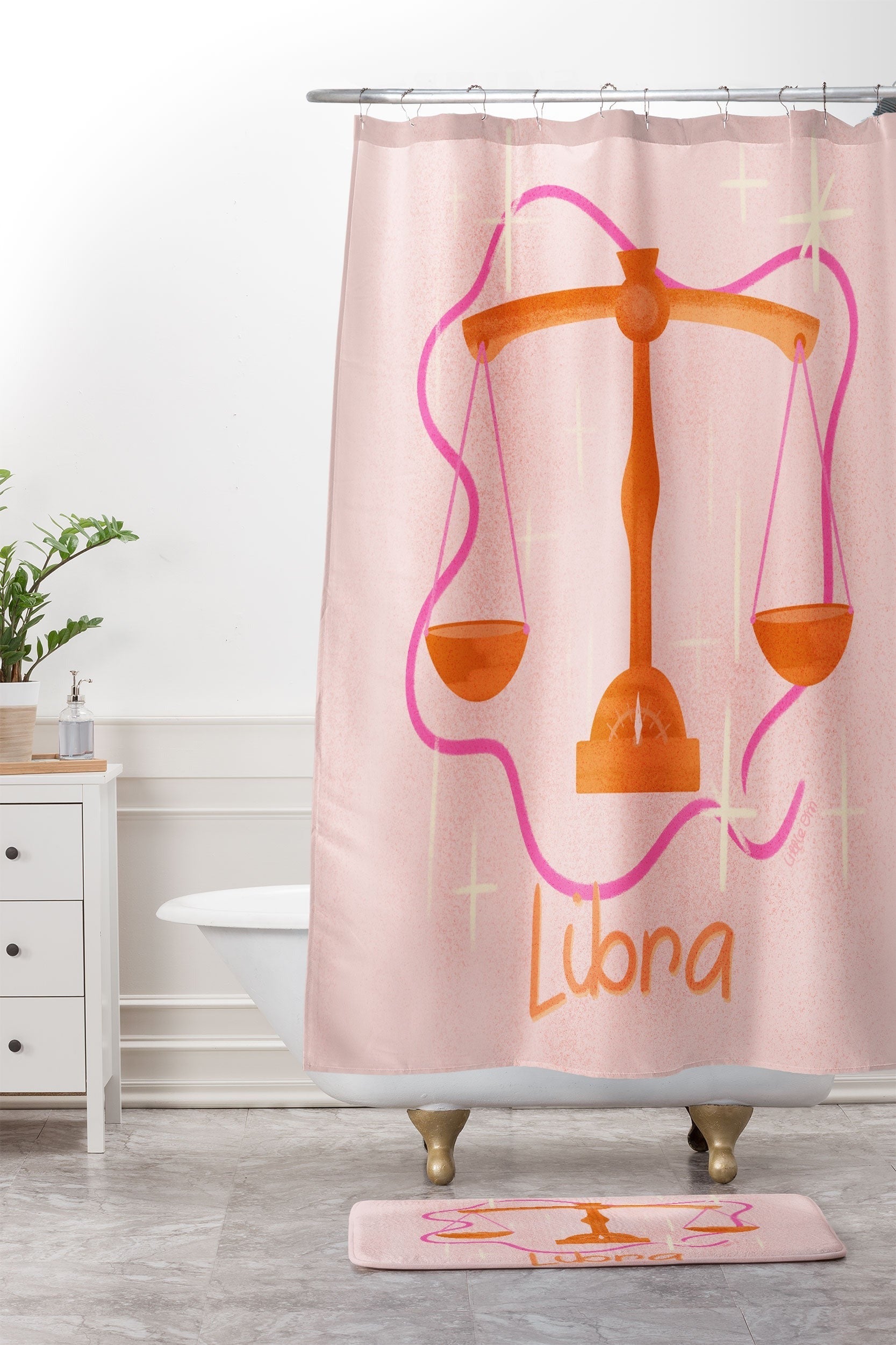 Little Om Zodiac Signs Libra Memory Foam Bath Mat