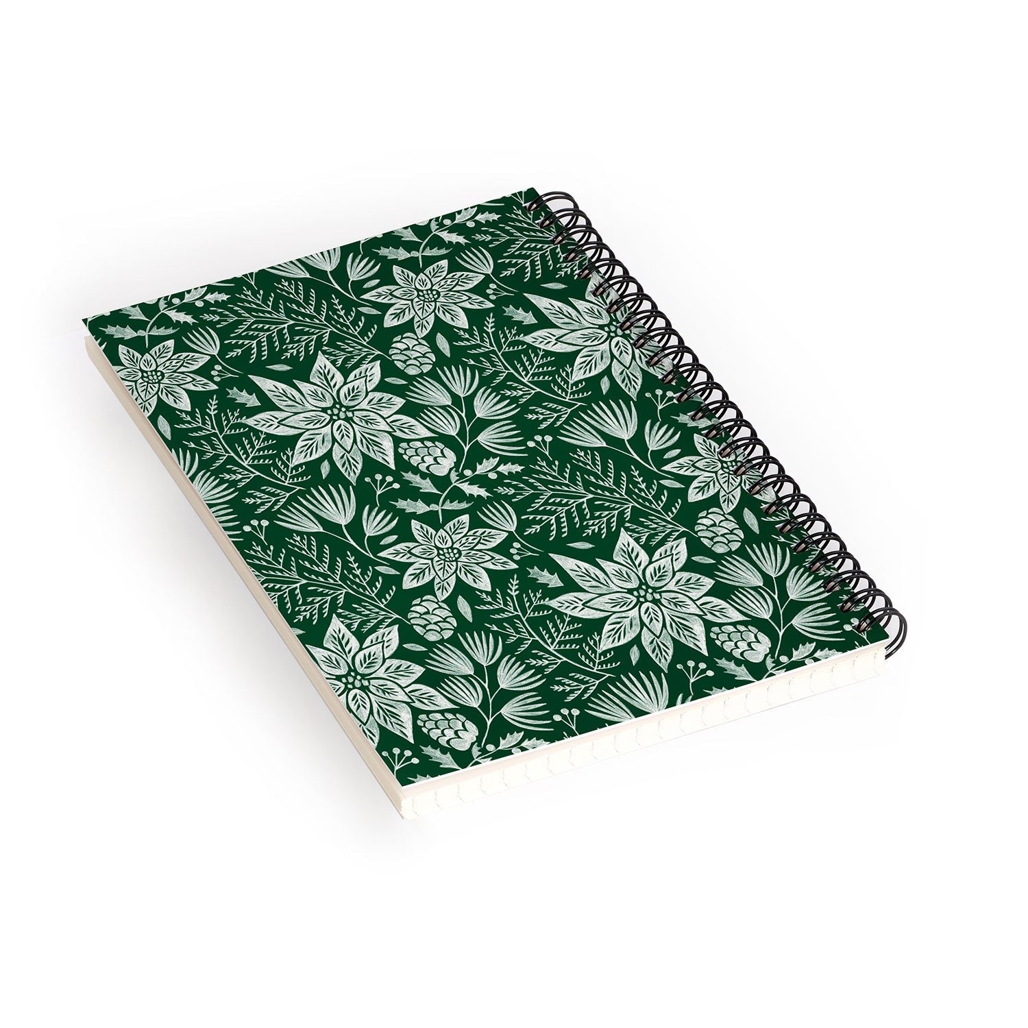 Pimlada Phuapradit Christmas Poinsettia Spiral Notebook