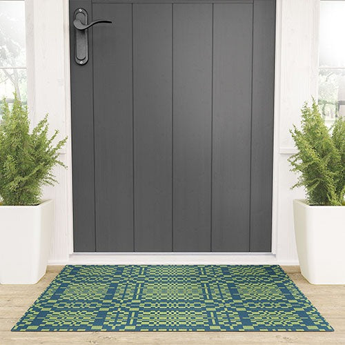 Marta Barragan Camarasa Nostalgic Grid Design Welcome Mat