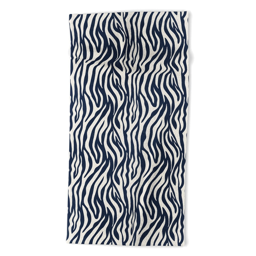 Avenie BR Navy Tiger Stripes Beach Towel