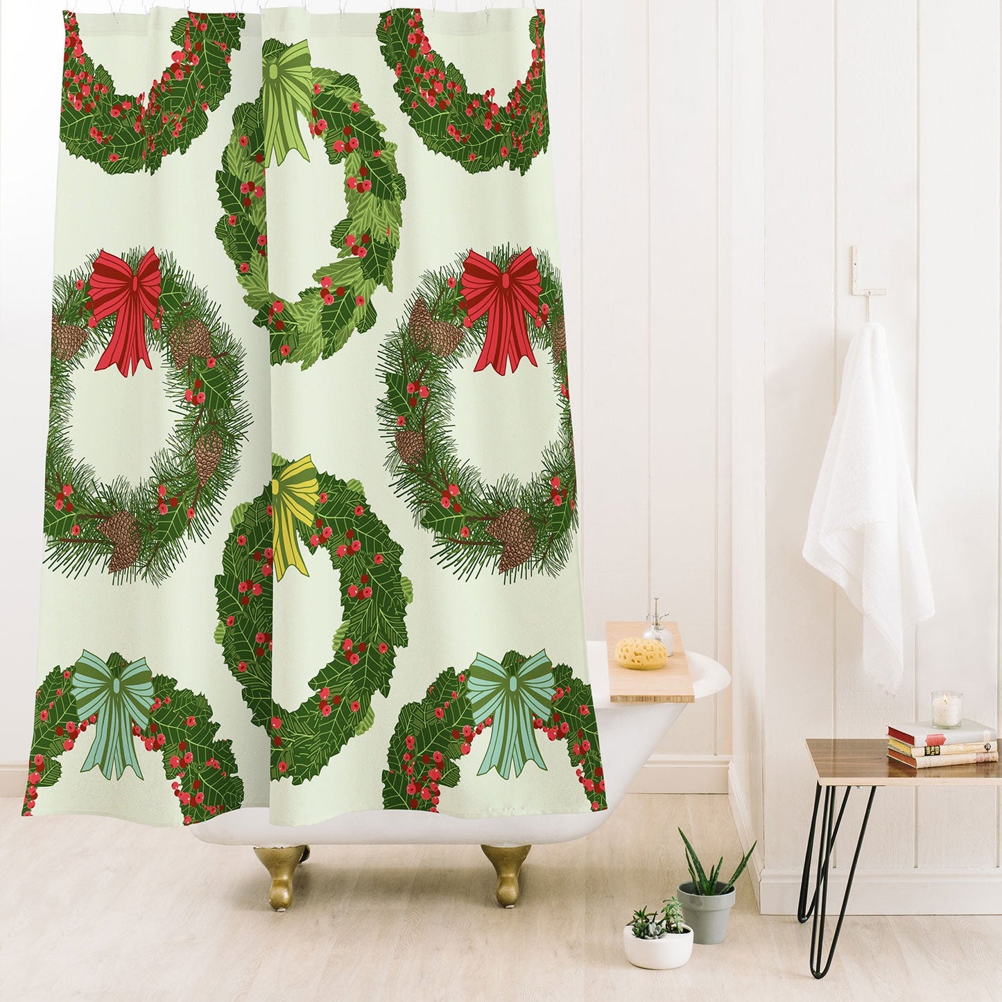 Sabine Reinhart Christmas Wreaths Shower Curtain