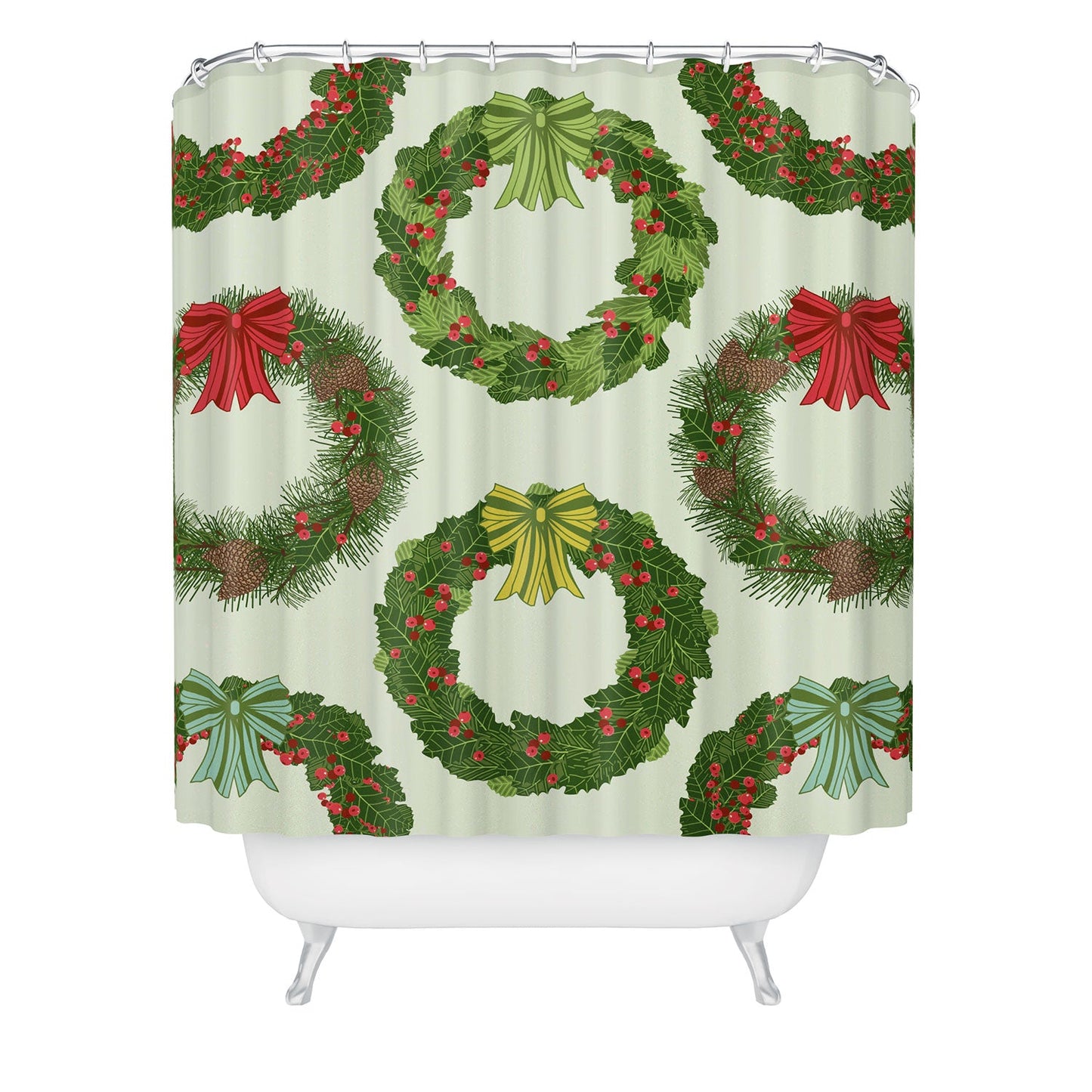 Sabine Reinhart Christmas Wreaths Shower Curtain