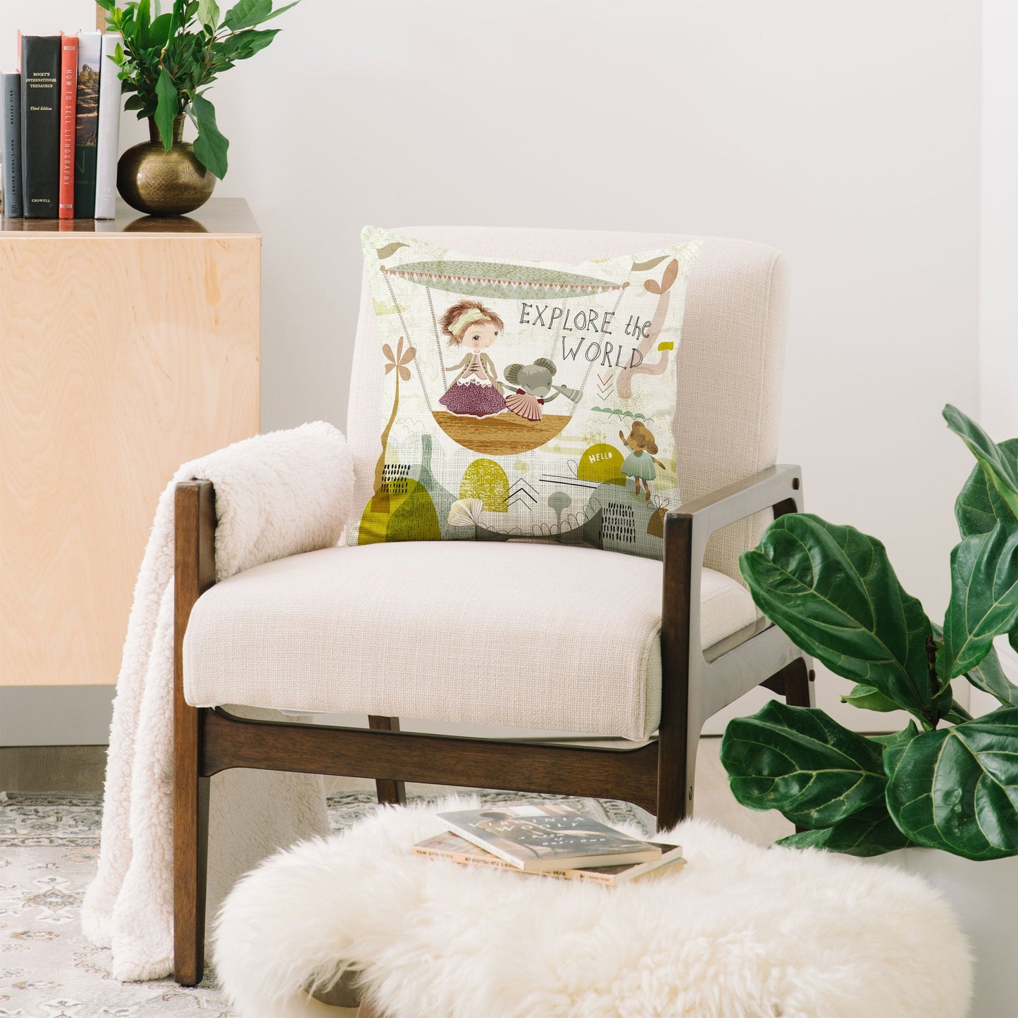 Sabine Reinhart Explore the World Throw Pillow