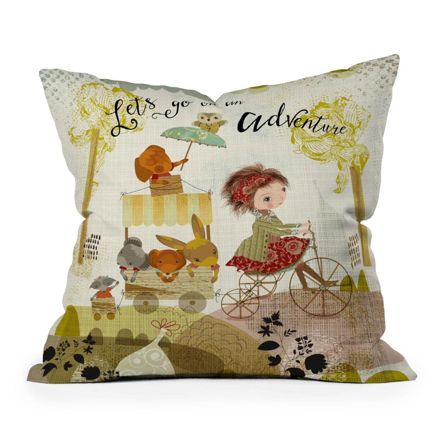 Sabine Reinhart Go on an Adventure Throw Pillow