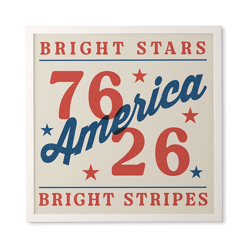 DENY Designs Bright Stars Bright Stripes Framed Wall Art