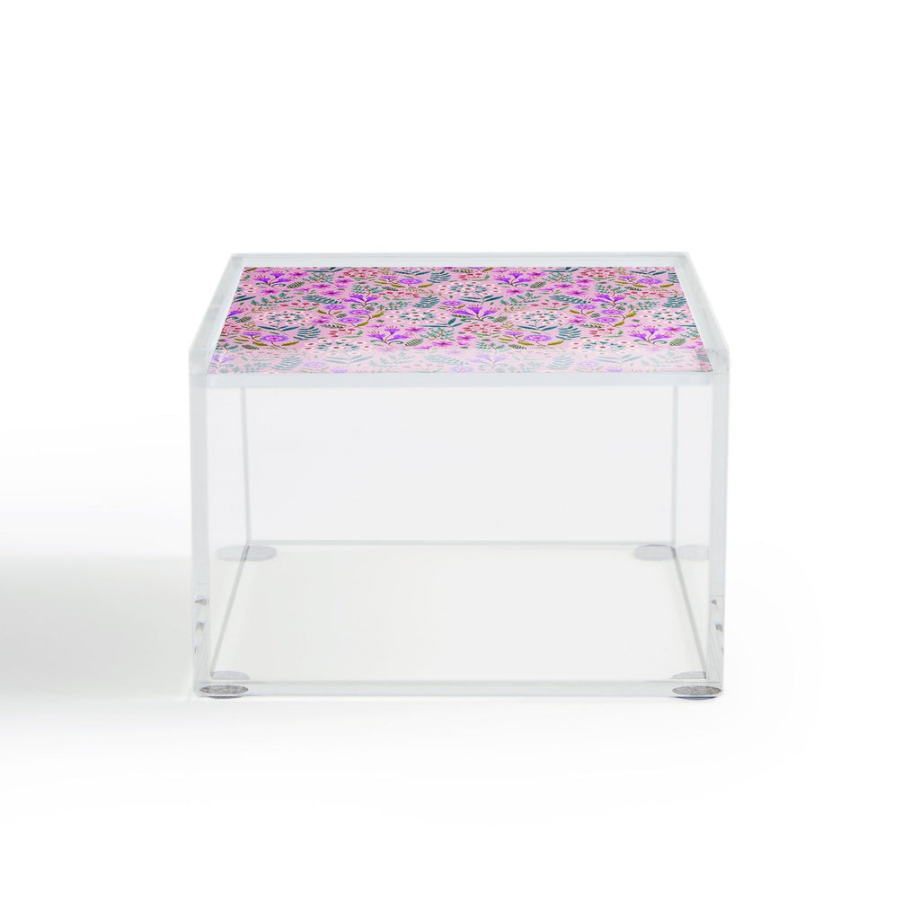 Pimlada Phuapradit Ditsy Purple Floral Half Drop Acrylic Box