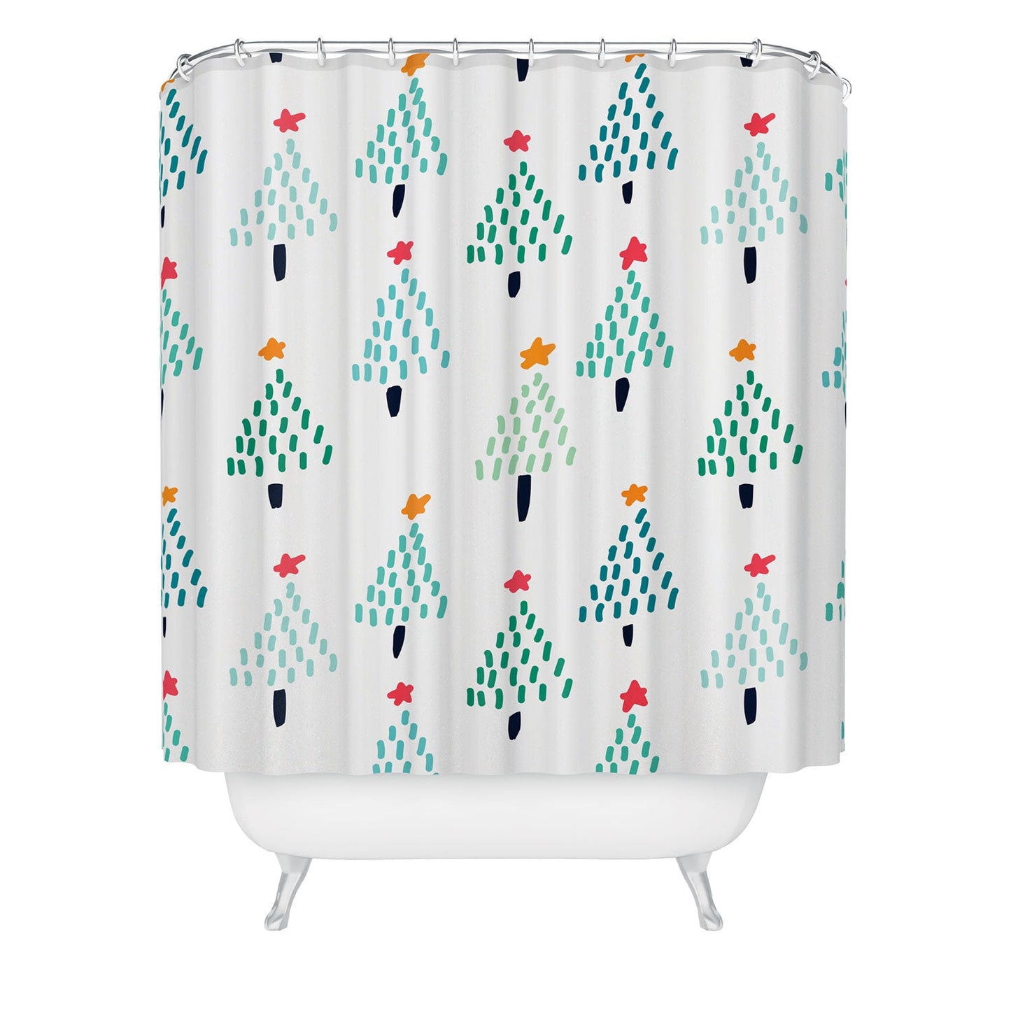 Sam Osborne Dotty Christmas Trees Polar Shower Curtain