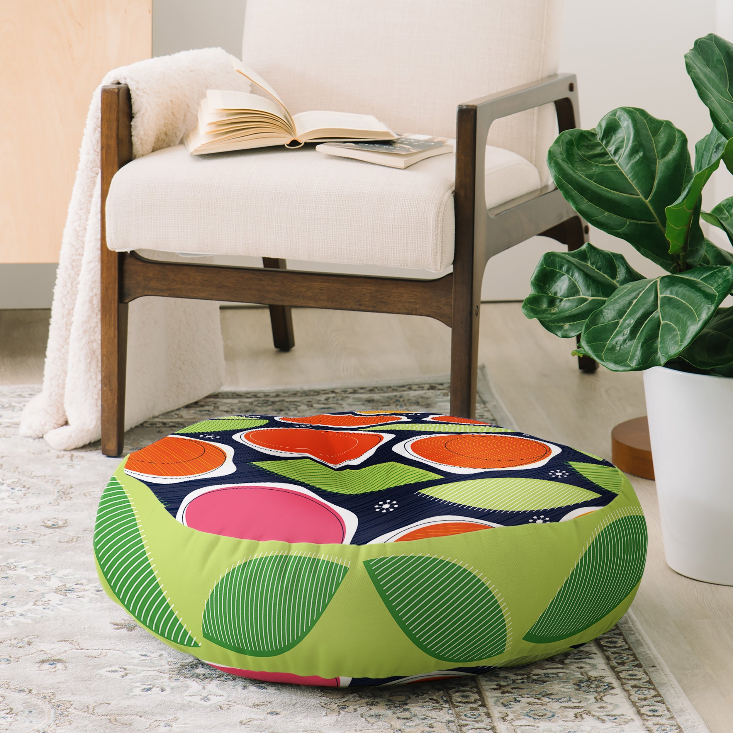 Sam Osborne Simple Blooms Floor Pillow Round
