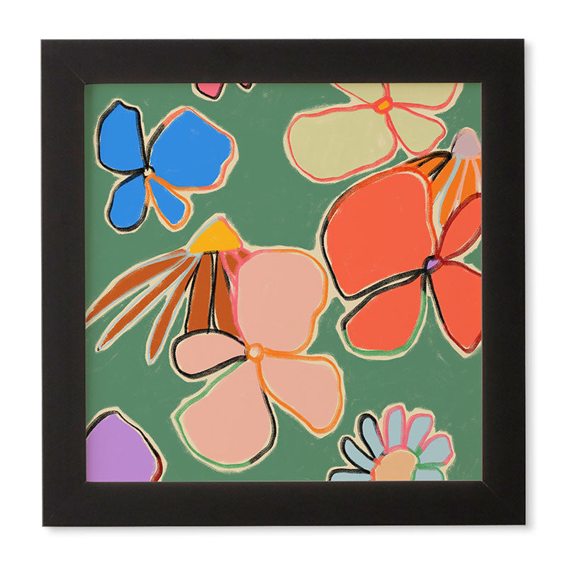 sandrapoliakov VINTAGE GARDEN GREEN Framed Wall Art