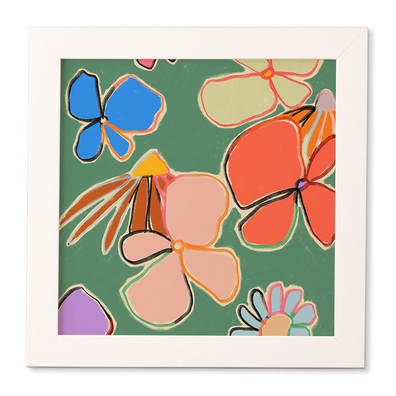 sandrapoliakov VINTAGE GARDEN GREEN Framed Wall Art