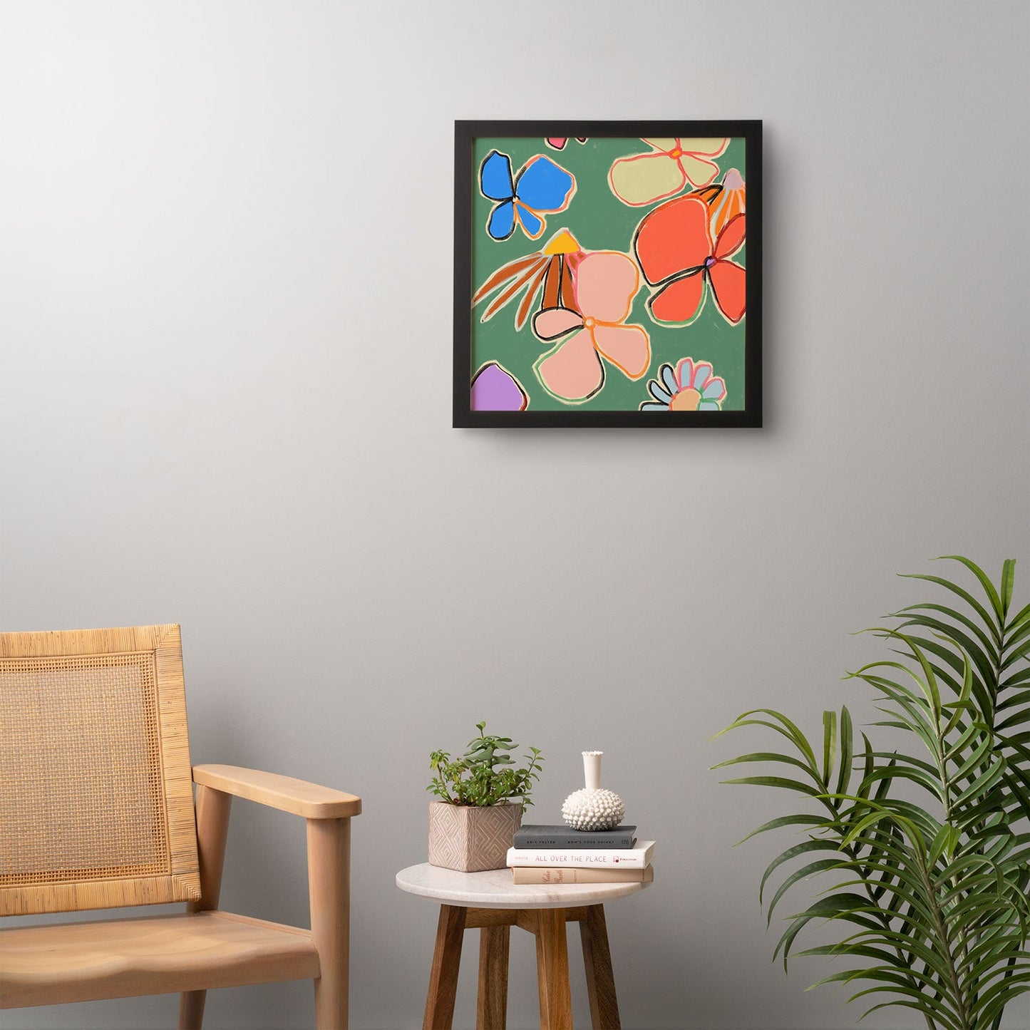 sandrapoliakov VINTAGE GARDEN GREEN Framed Wall Art