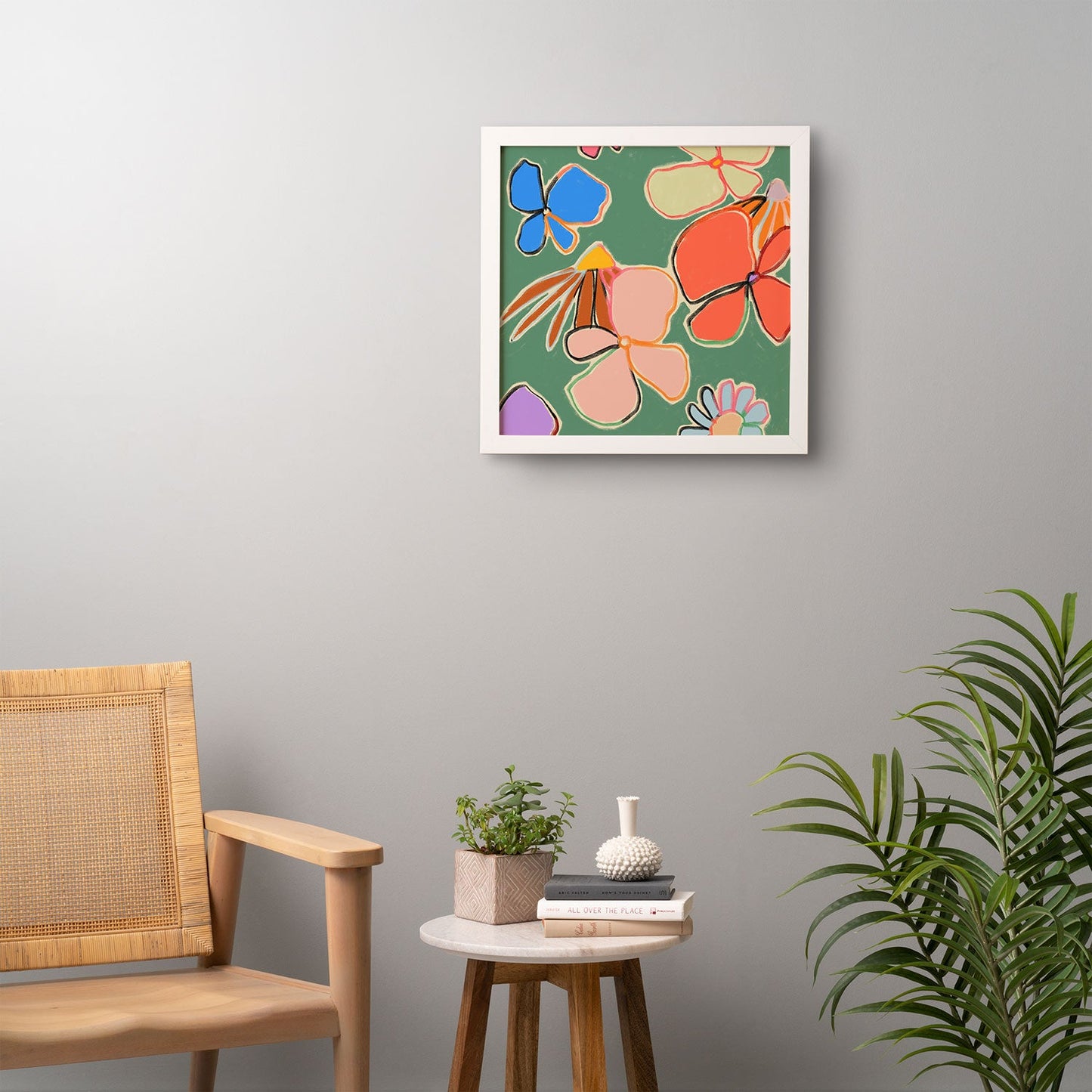 sandrapoliakov VINTAGE GARDEN GREEN Framed Wall Art