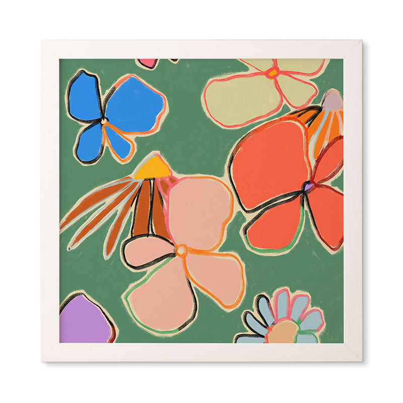 sandrapoliakov VINTAGE GARDEN GREEN Framed Wall Art