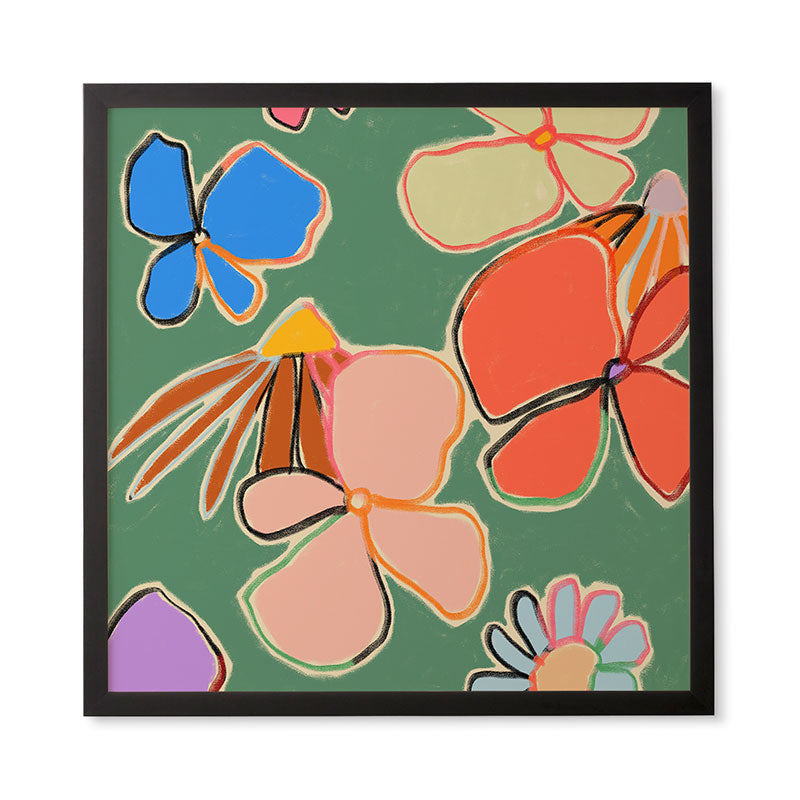 sandrapoliakov VINTAGE GARDEN GREEN Framed Wall Art
