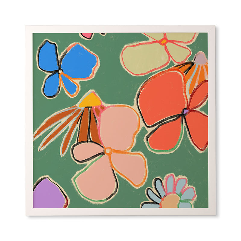sandrapoliakov VINTAGE GARDEN GREEN Framed Wall Art