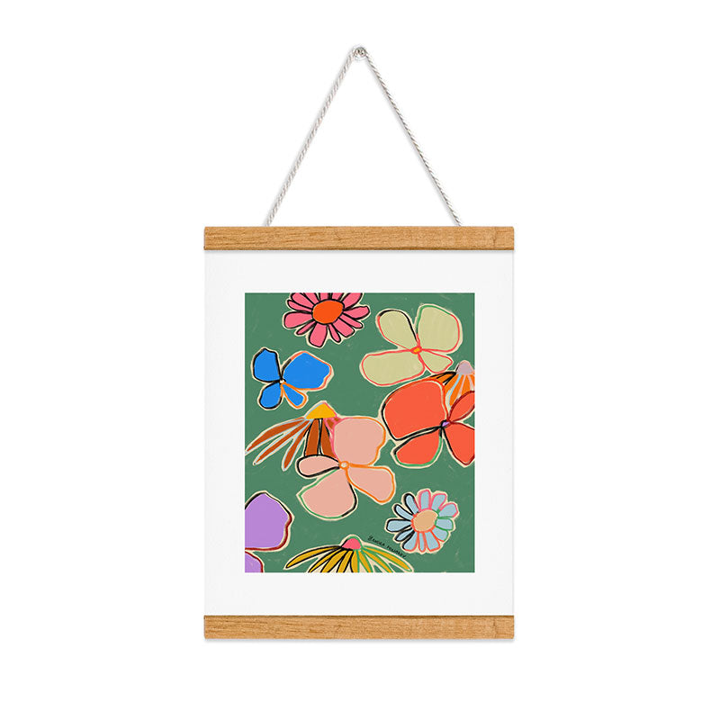 sandrapoliakov VINTAGE GARDEN GREEN Art Print