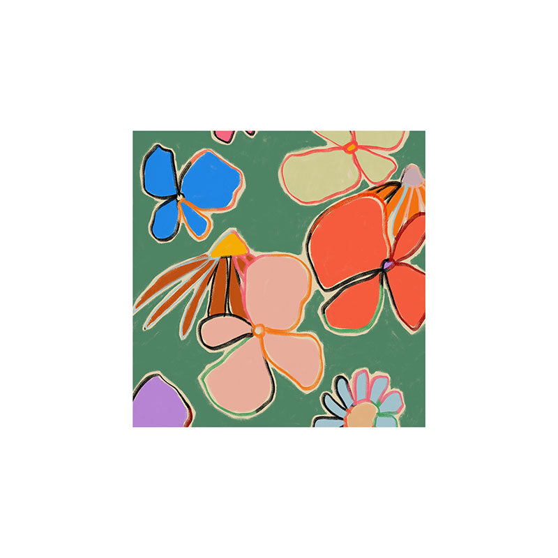 sandrapoliakov VINTAGE GARDEN GREEN Art Print