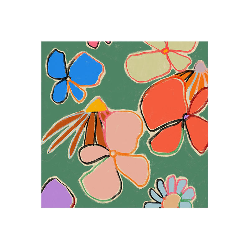 sandrapoliakov VINTAGE GARDEN GREEN Art Print