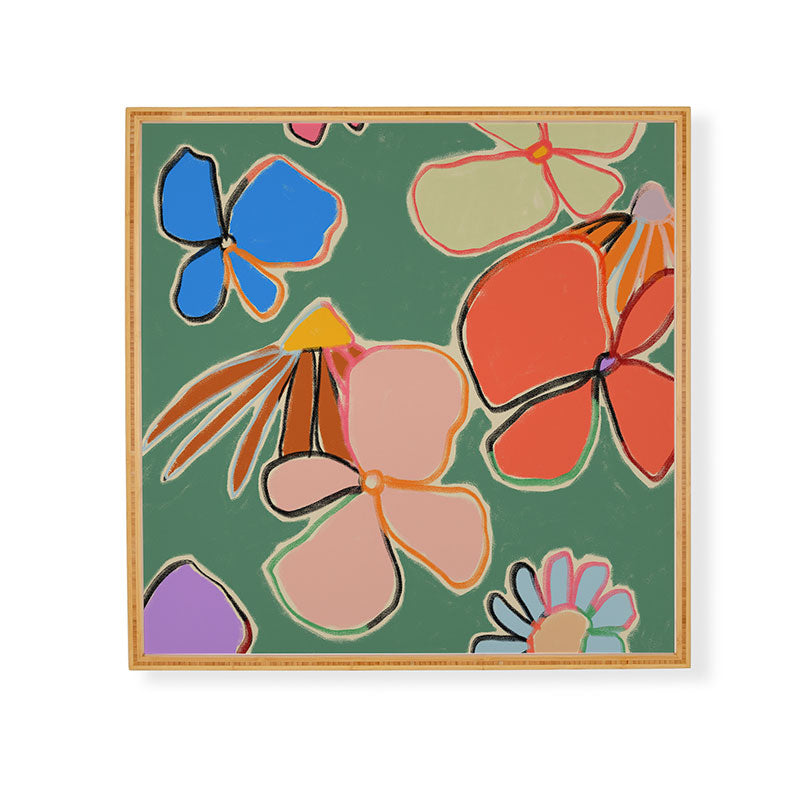 sandrapoliakov VINTAGE GARDEN GREEN Framed Wall Art
