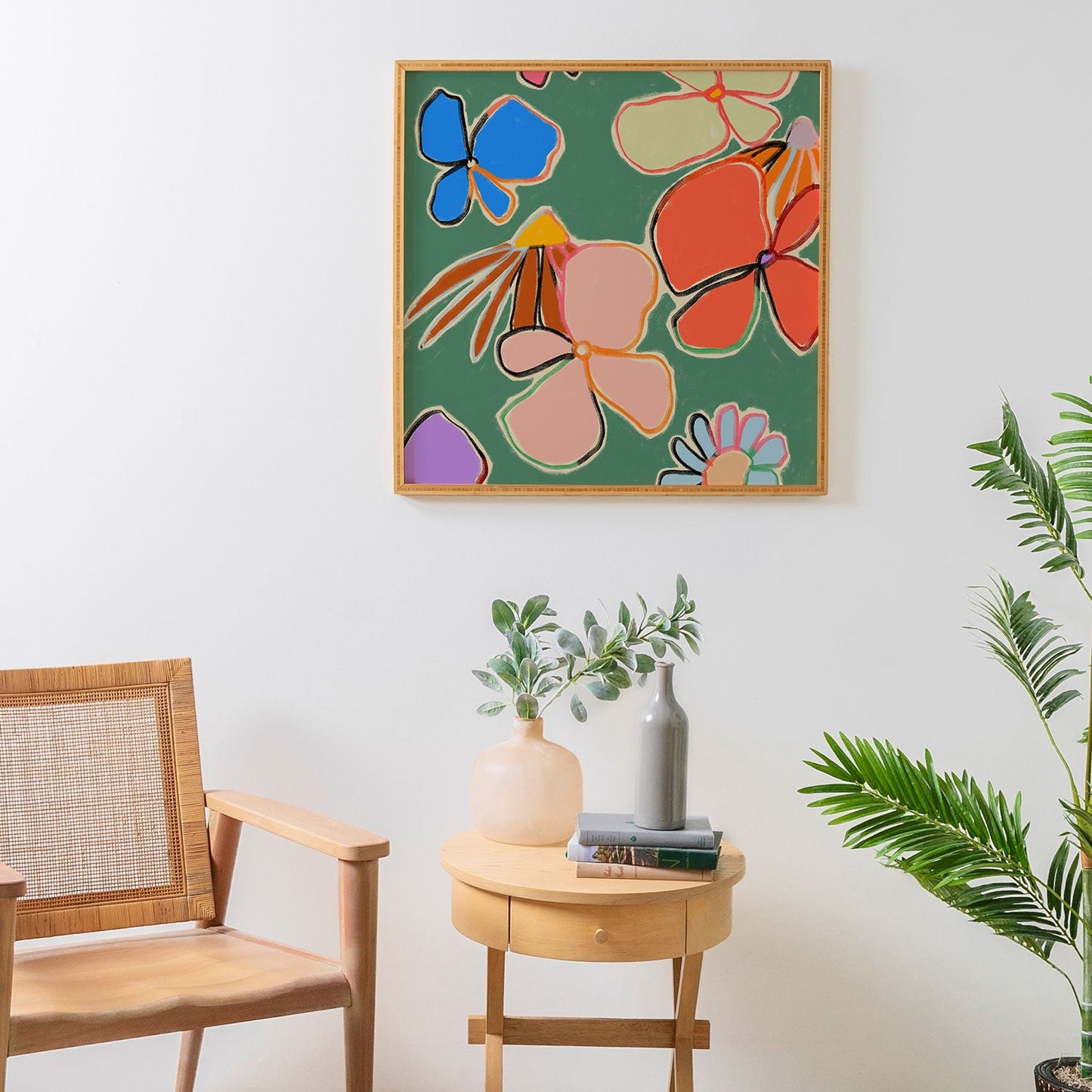 sandrapoliakov VINTAGE GARDEN GREEN Framed Wall Art