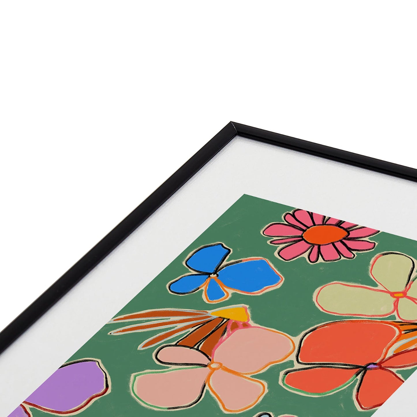 sandrapoliakov VINTAGE GARDEN GREEN Metal Framed Art Print