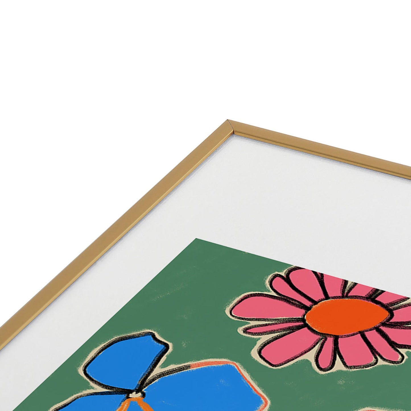 sandrapoliakov VINTAGE GARDEN GREEN Metal Framed Art Print